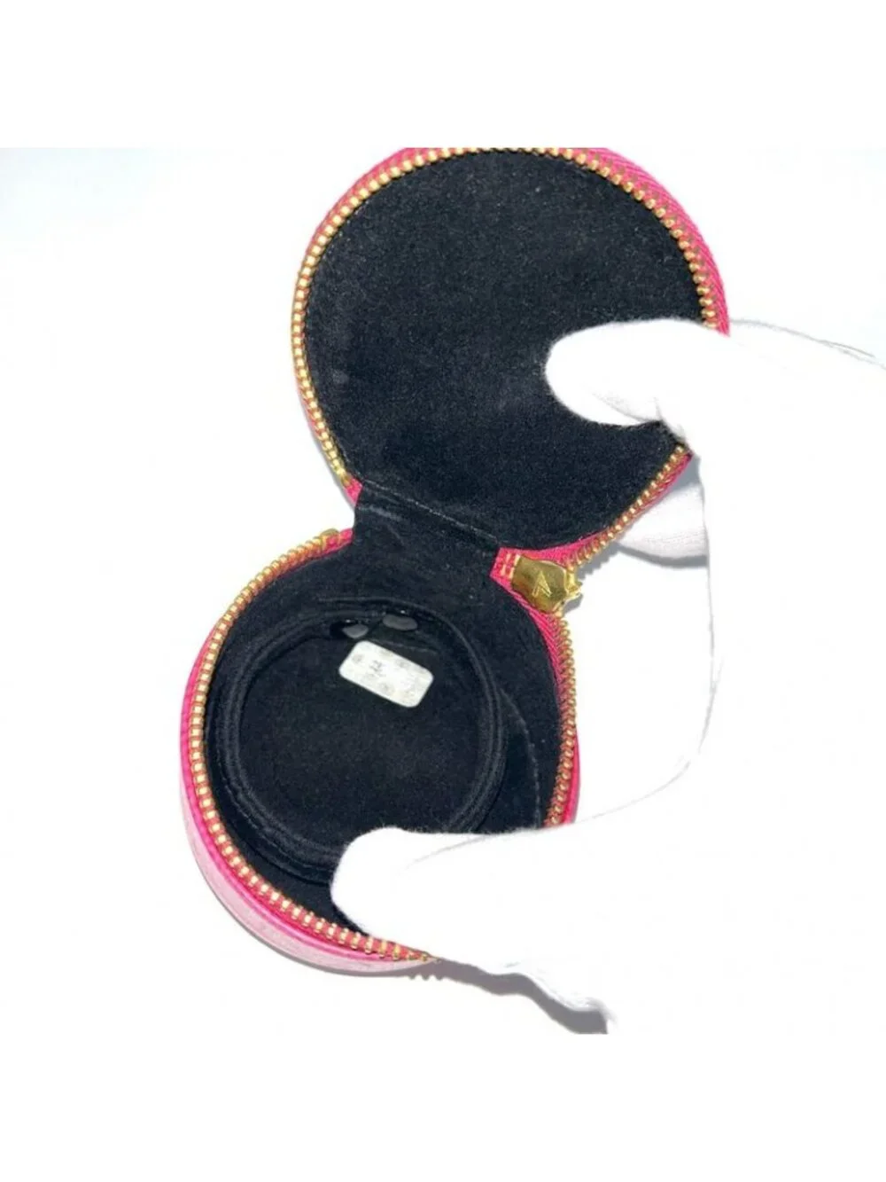 Chanel Pouch Jewelry Case Accessory Round Small Coco - Picture 4 of 9